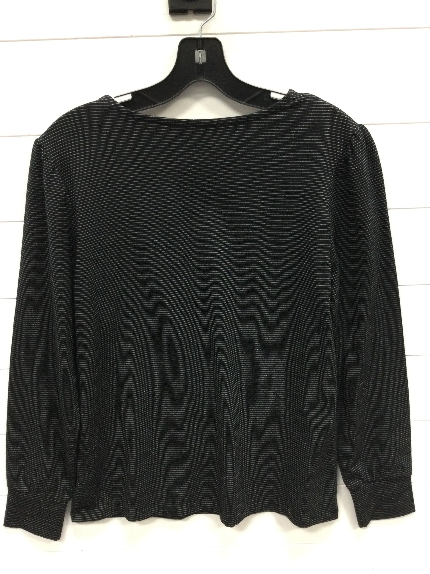 Top Ls By Liz Claiborne In Black & Silver, Size:M