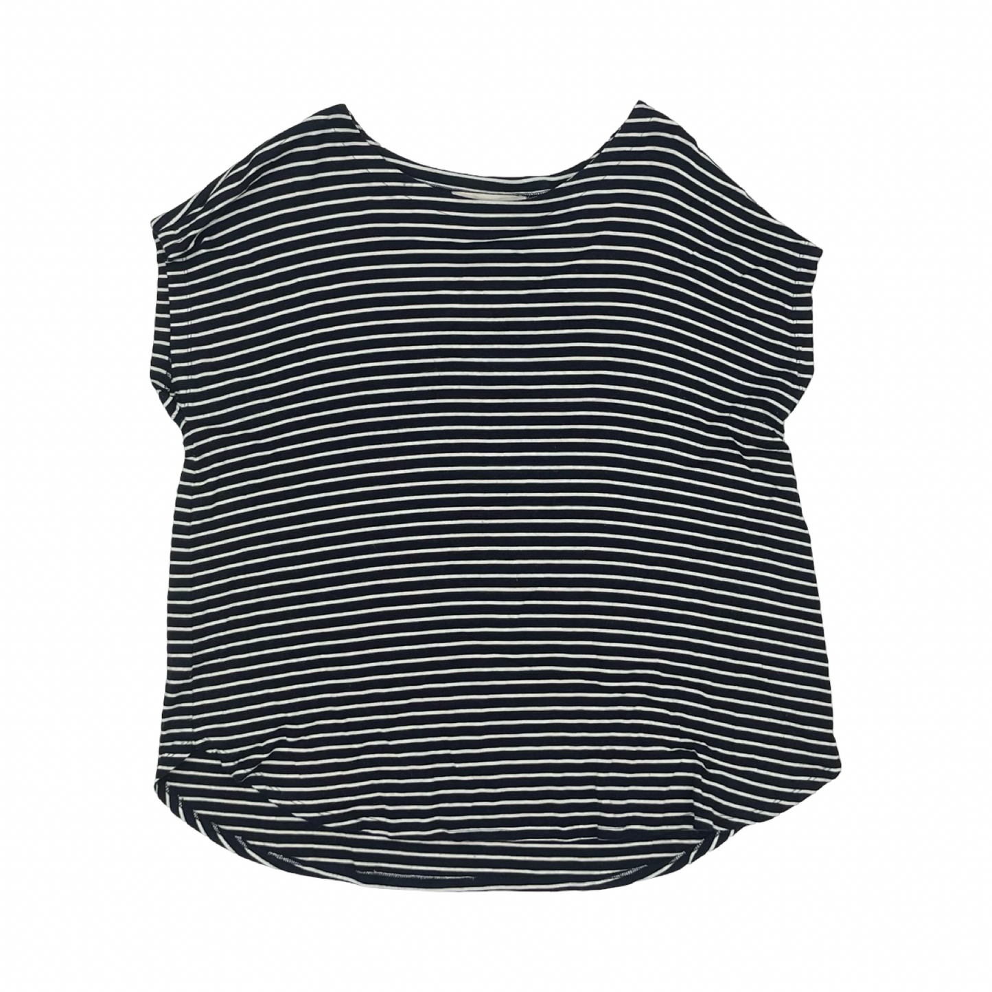 Blouse Ss By Loft In Blue & White, Size:L