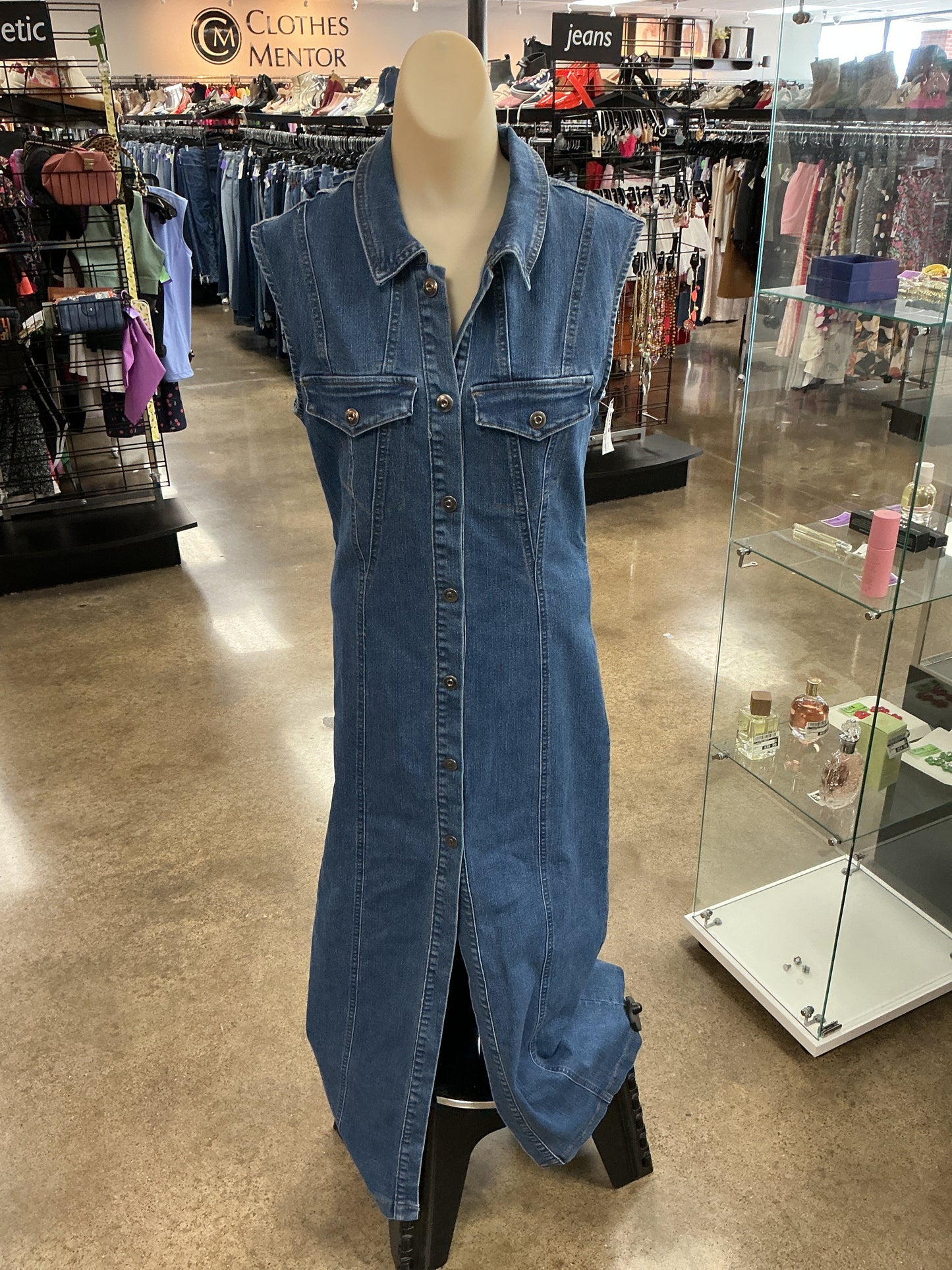 Dress Casual Maxi By Clothes Mentor In Blue Denim, Size:S