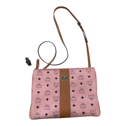 Handbag Luxury Designer By Mcm In Pink, Size:Medium