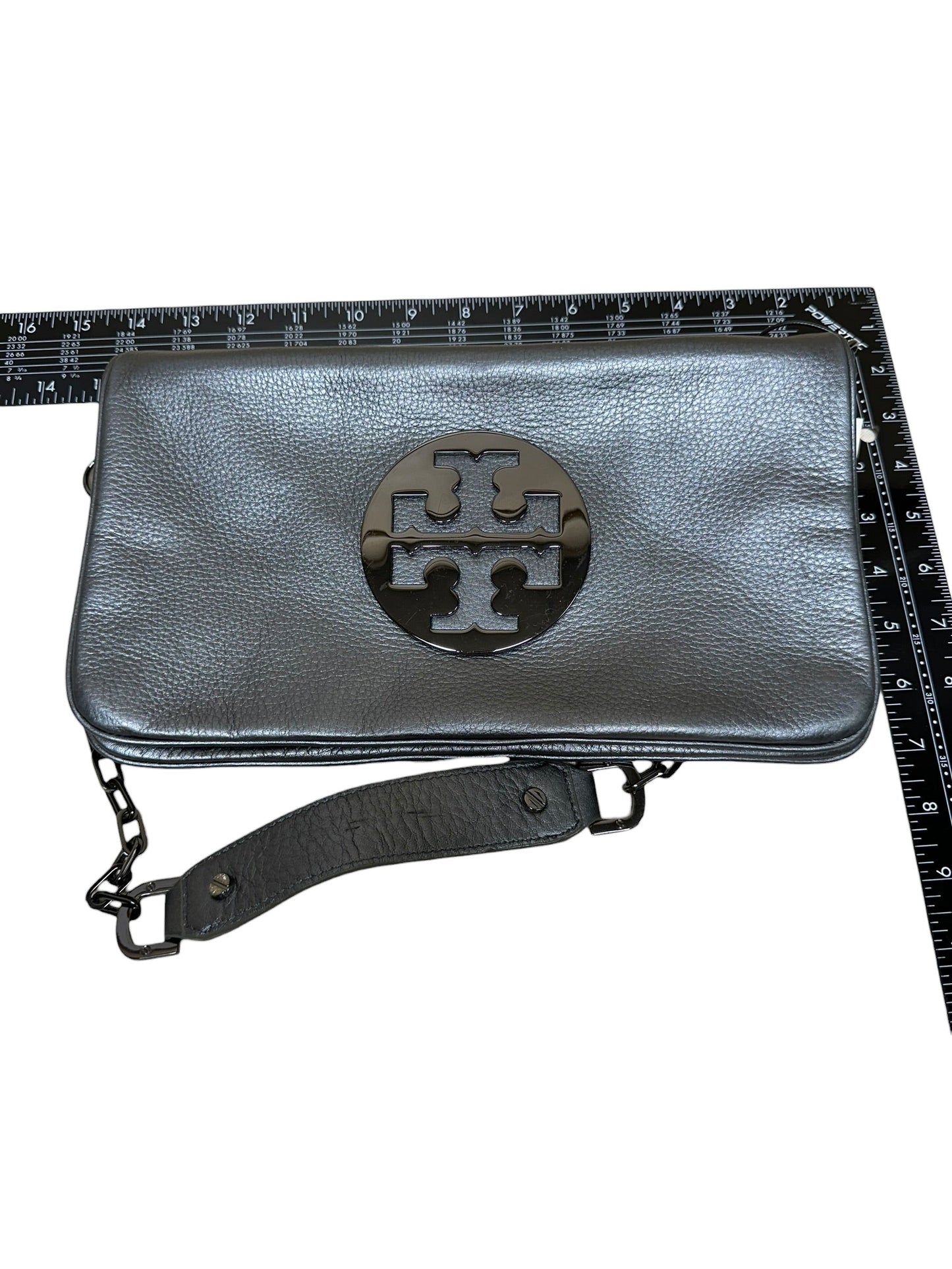 Handbag Designer By Tory Burch In Grey, Size:Medium