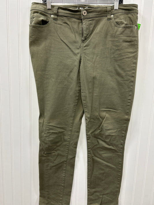 Jeans Skinny By Inc In Green Denim, Size:16