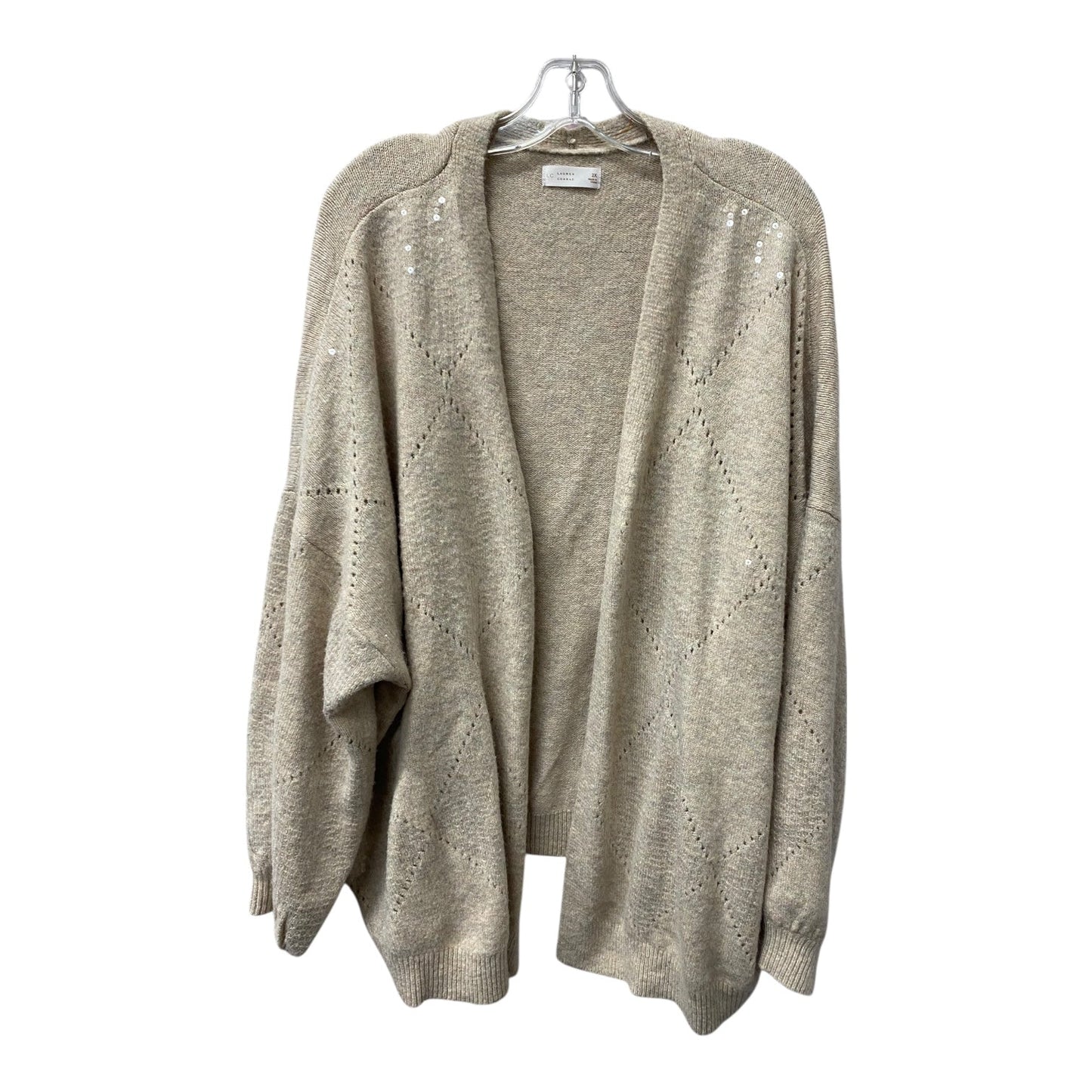 Sweater Cardigan By Lc Lauren Conrad In Pink, Size:2X