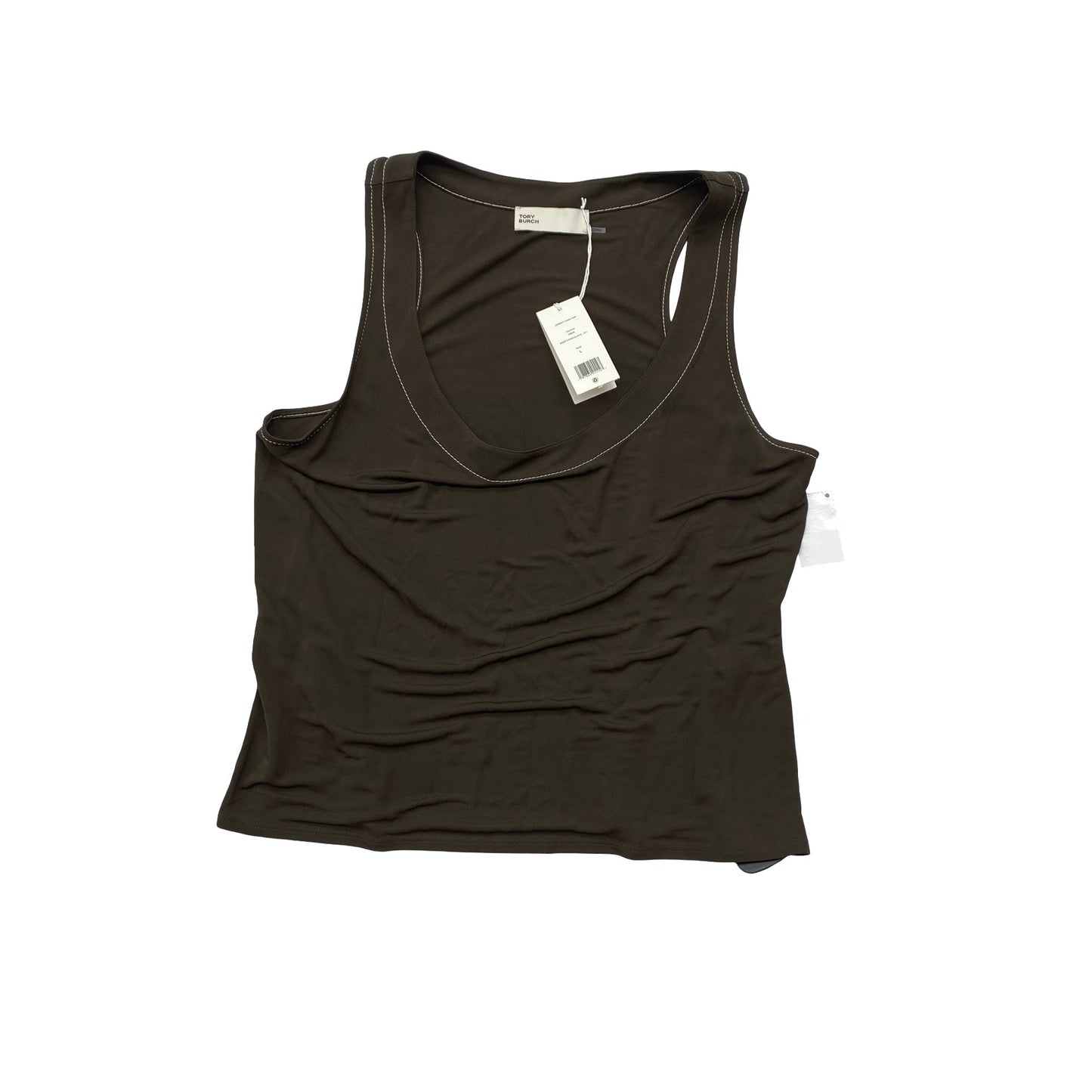 Top Sleeveless Designer By Tory Burch In Brown, Size:L