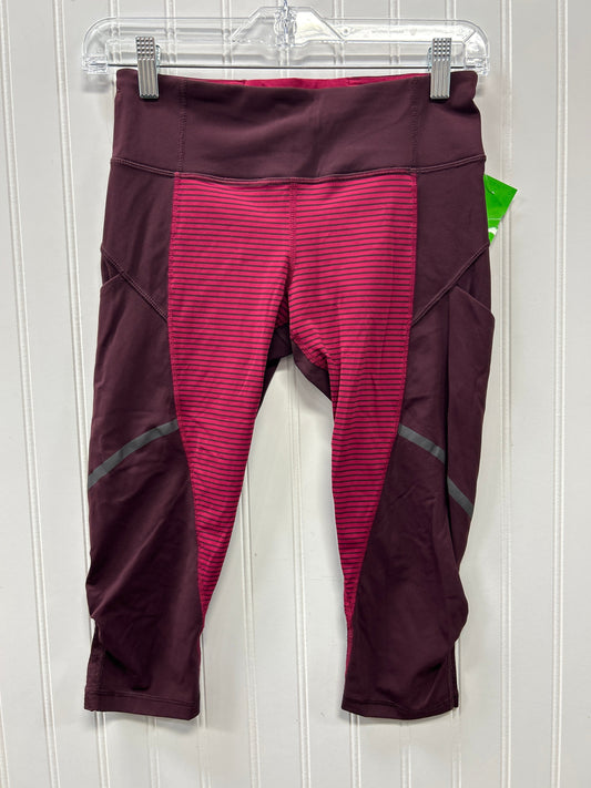 Athletic Leggings Capris By Lululemon In Pink, Size:4