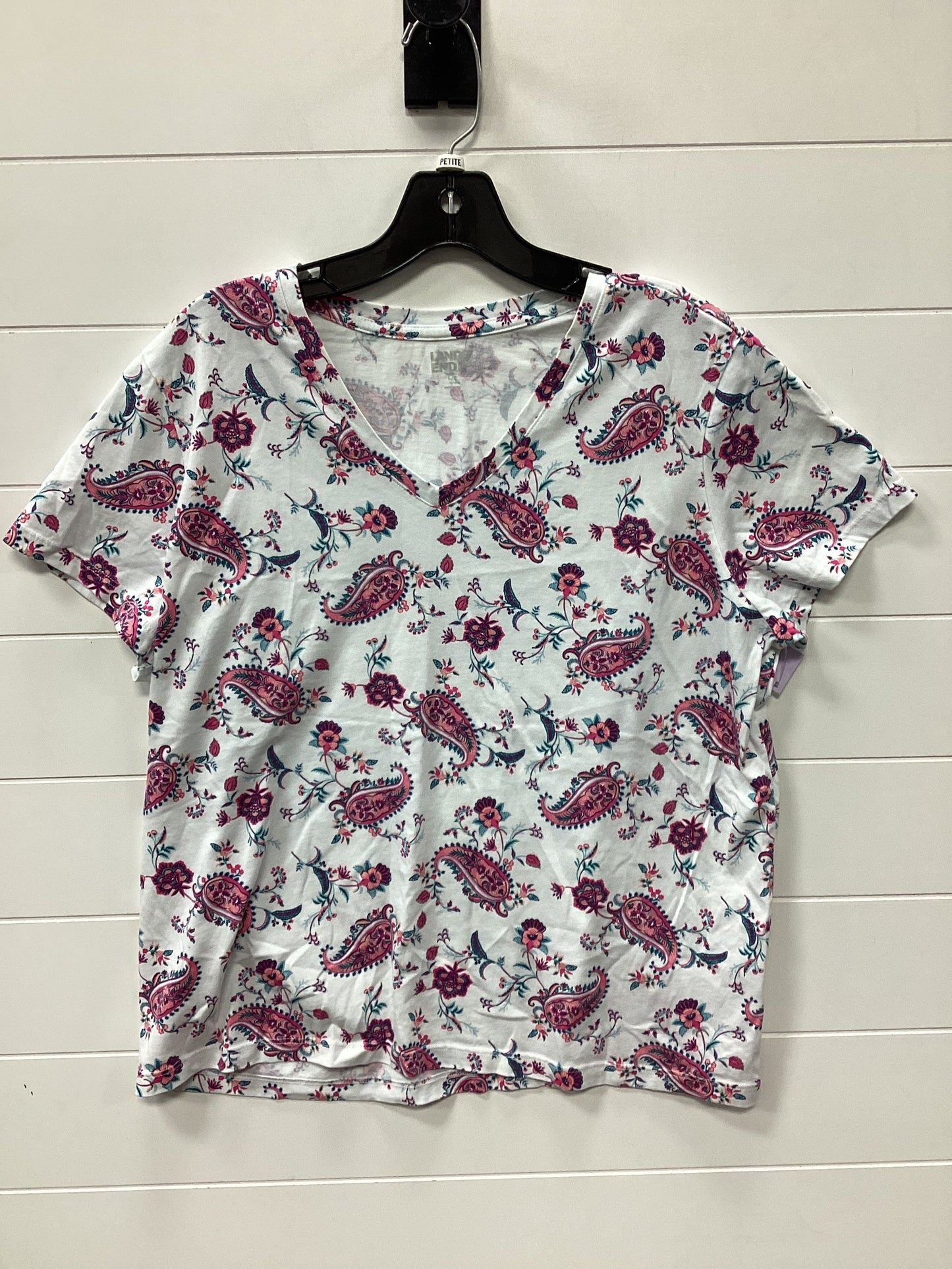 Top Ss By Lands End In White, Size:Lp