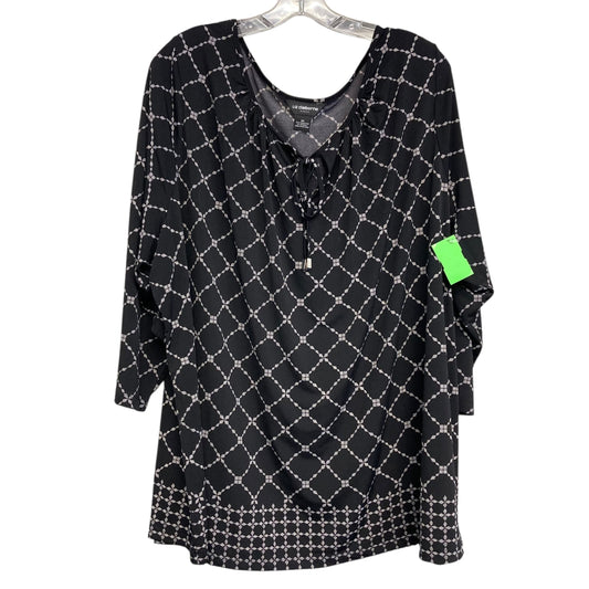Top Ls By Liz Claiborne In Black & White, Size:4X