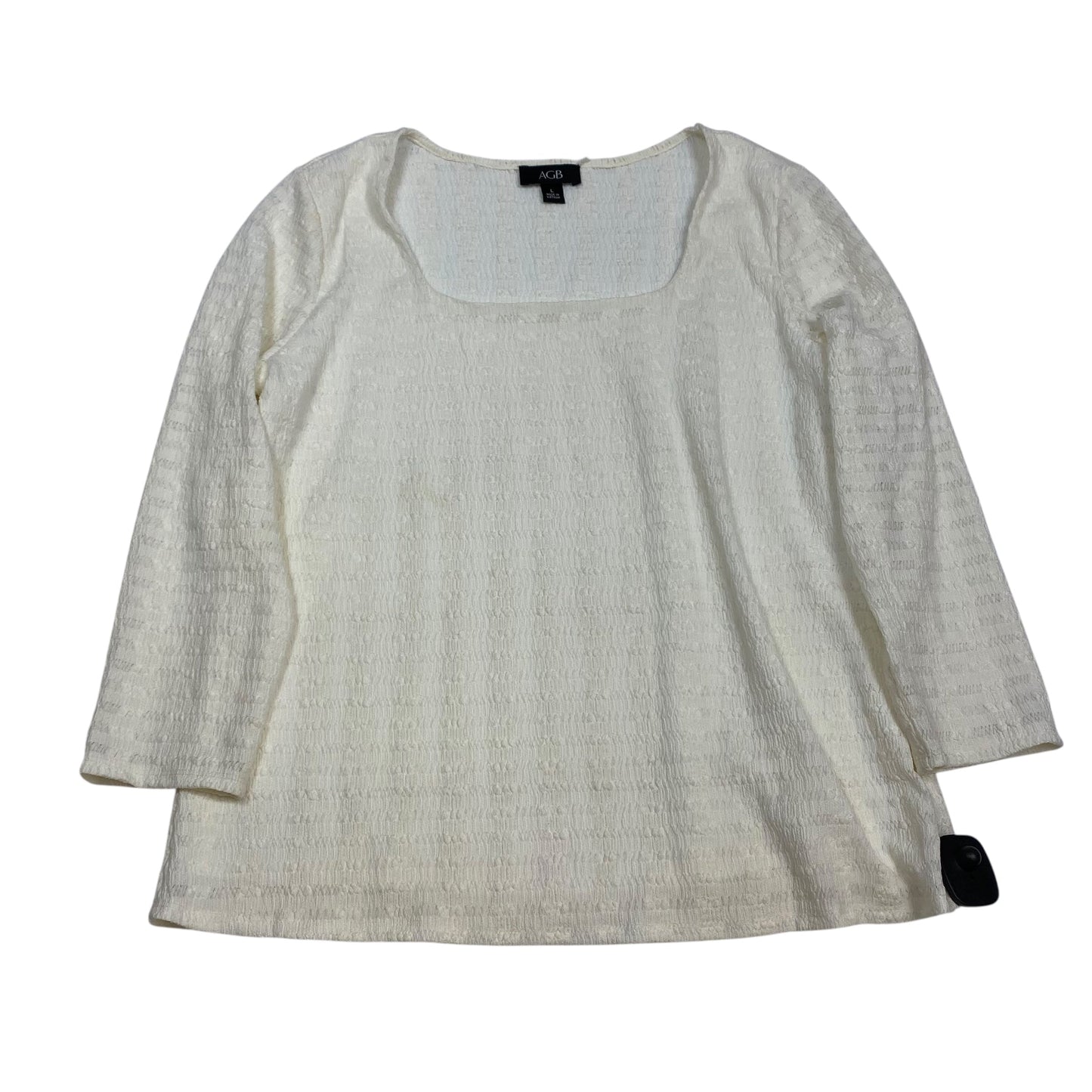 Top Ls By Agb In Cream, Size:L