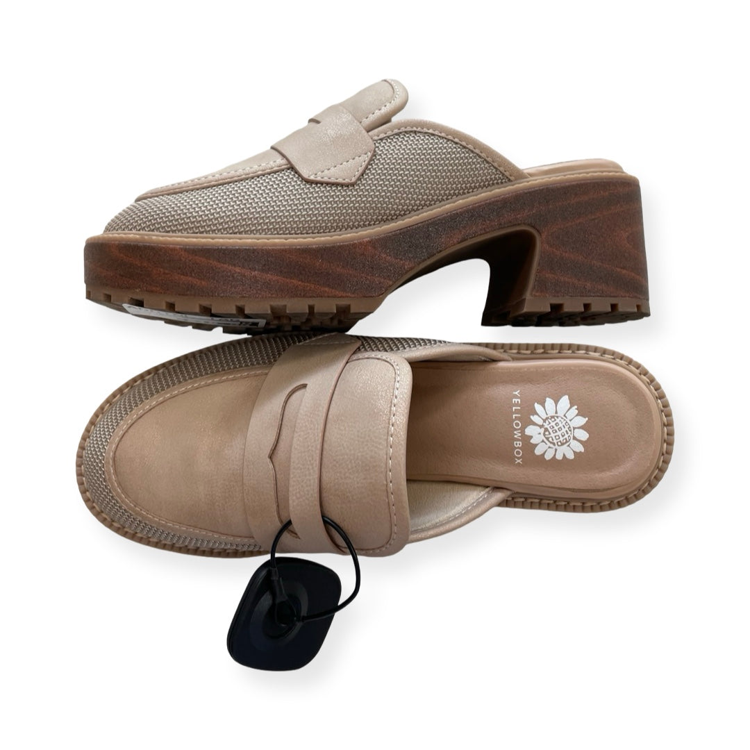 Shoes Heels Block By Yellow Box In Brown & Cream, Size:7