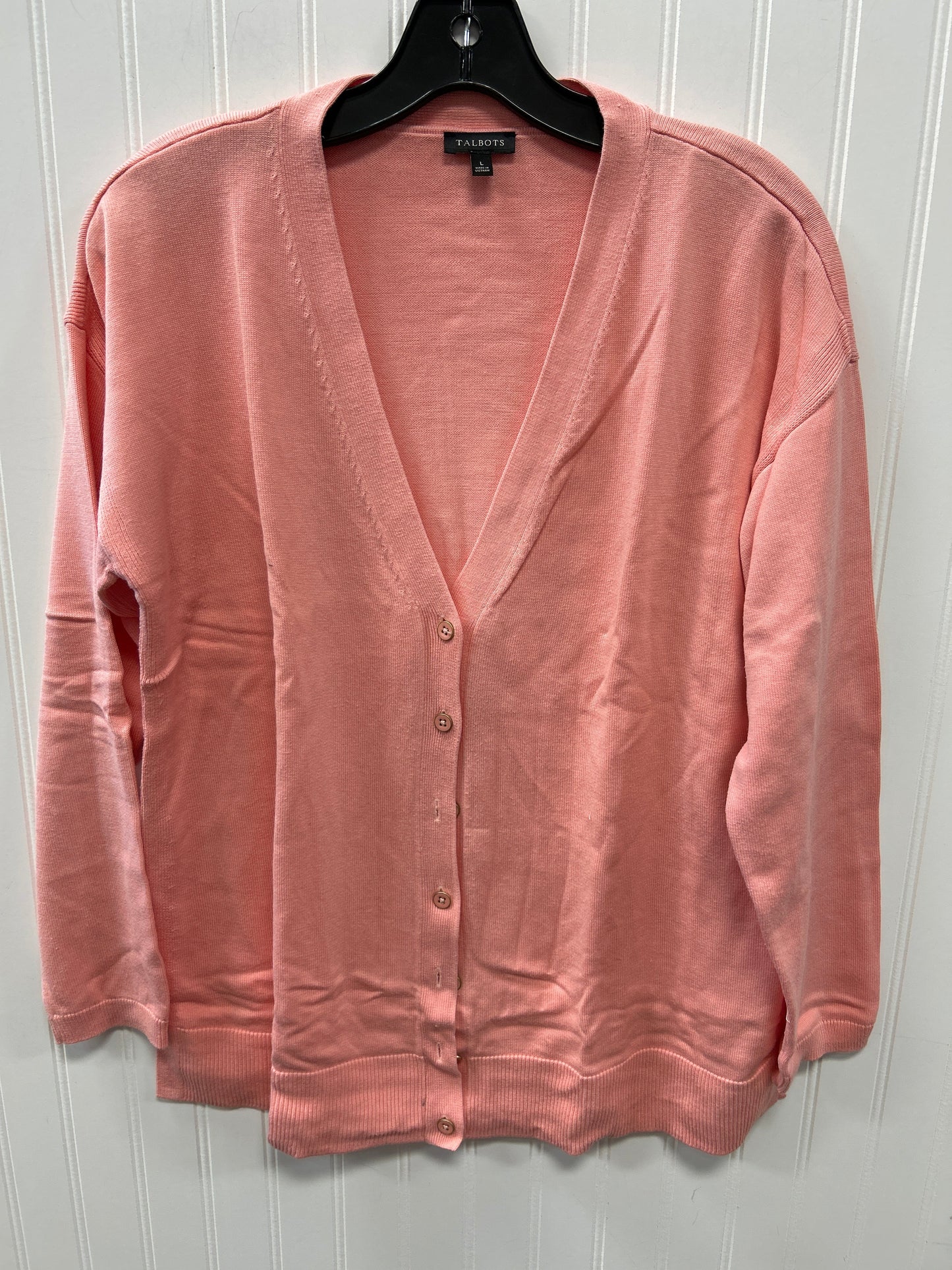Cardigan By Talbots In Peach, Size:L