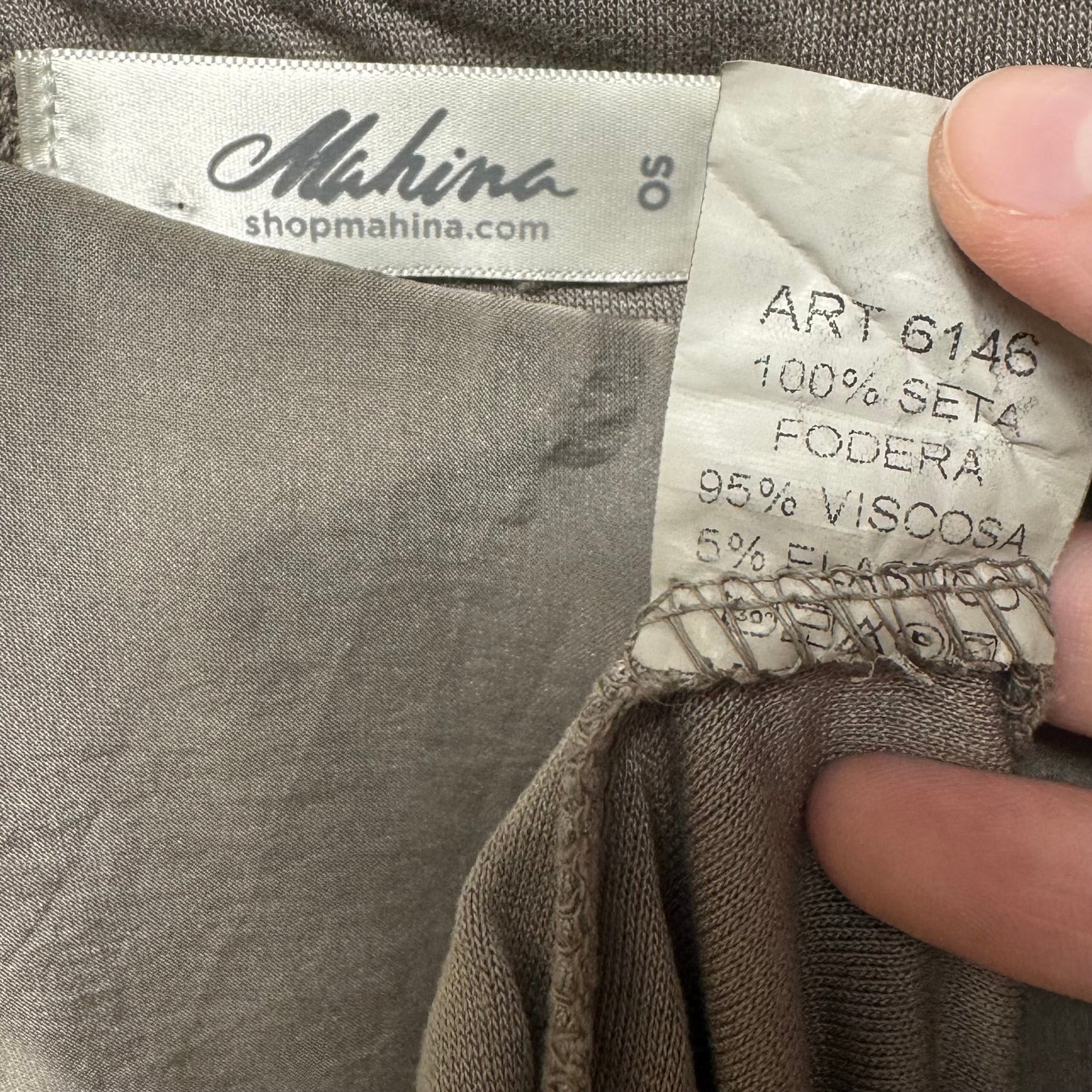 Silk Layered Top Short Sleeve By Mahina In Taupe, Size: Osfm