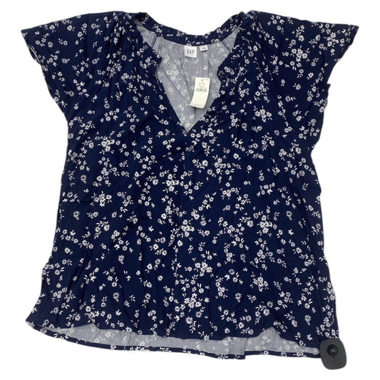 Top Sleeveless By Gap In Blue & White, Size:L