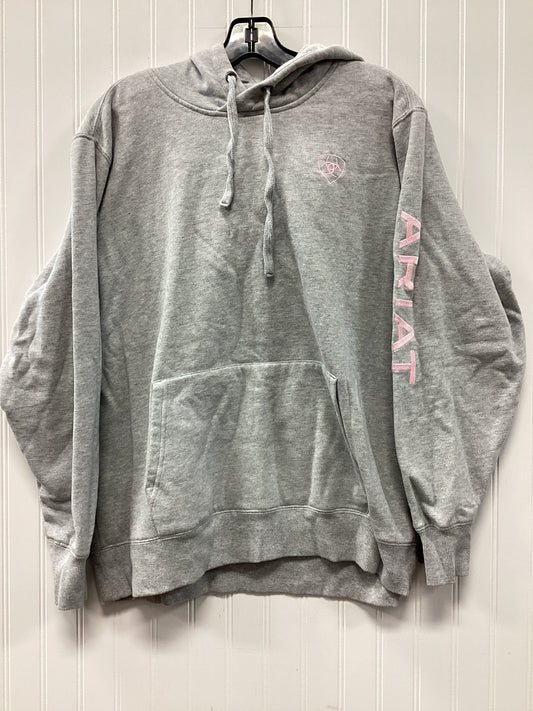 Sweatshirt Hoodie By Ariat In Grey, Size:Xl