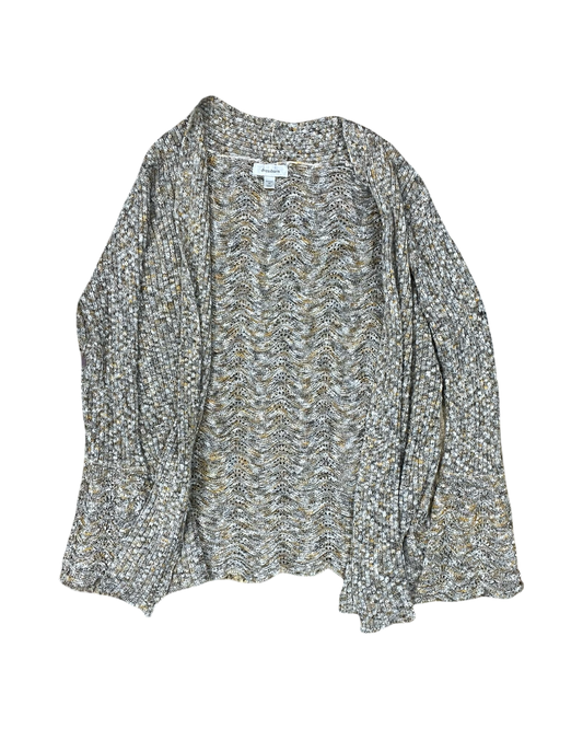 Cardigan By Dressbarn In Tan & Yellow, Size:2X