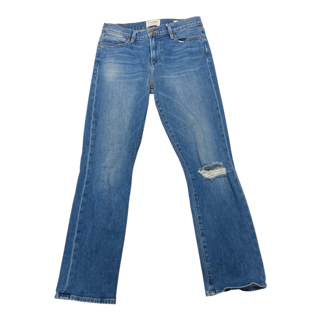 Jeans Skinny By Frame In Blue Denim, Size:2