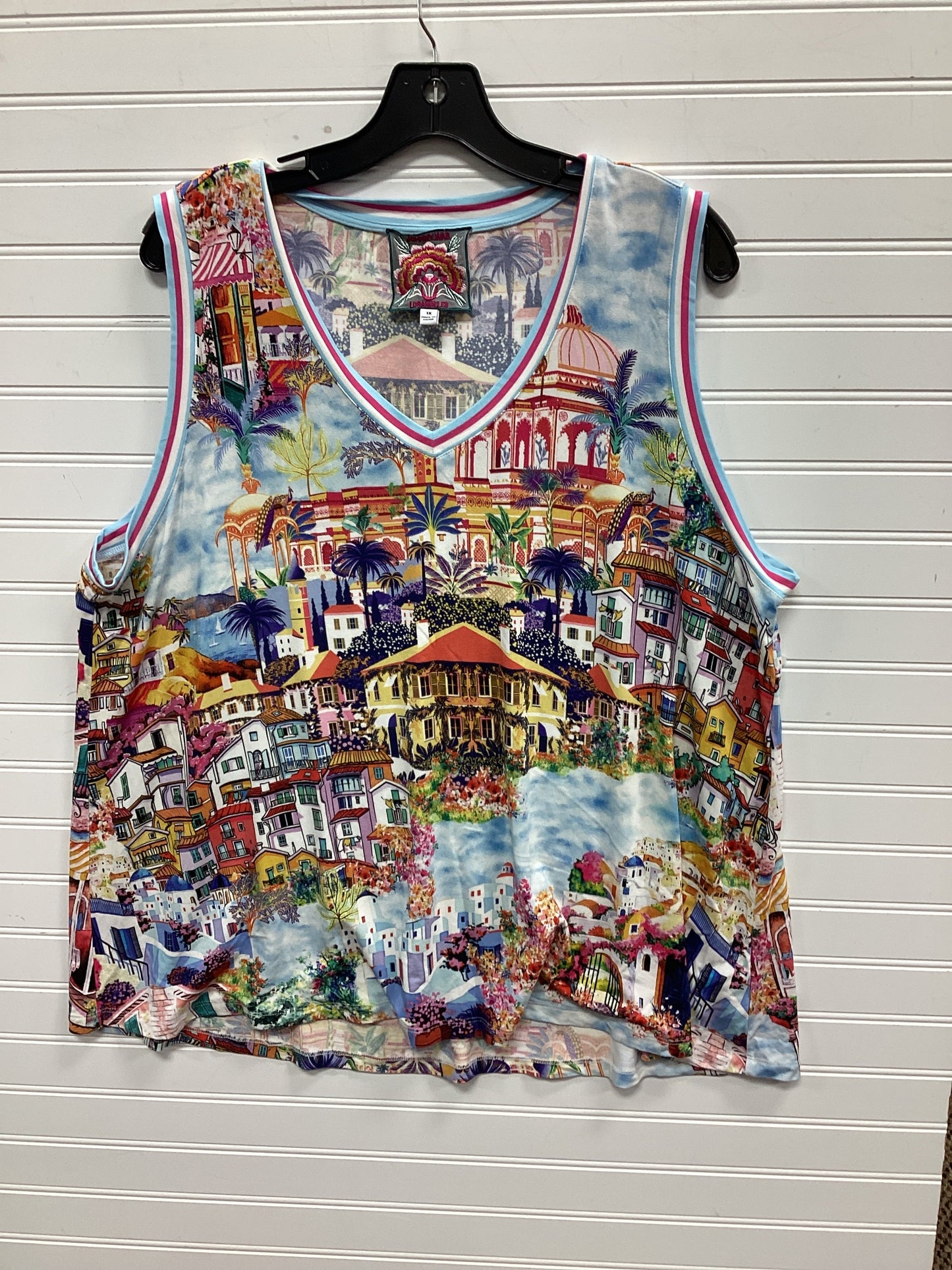 Top Sleeveless By Johnny Was In Multi, Size:1X