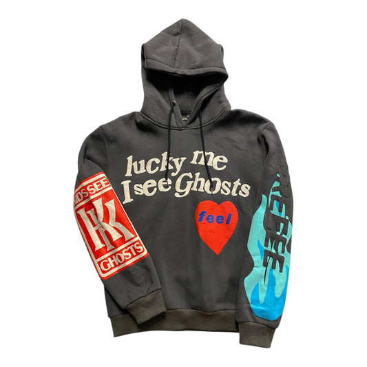 Sweatshirt Hoodie By   Clothes Mentor In Grey, Size:Xxl