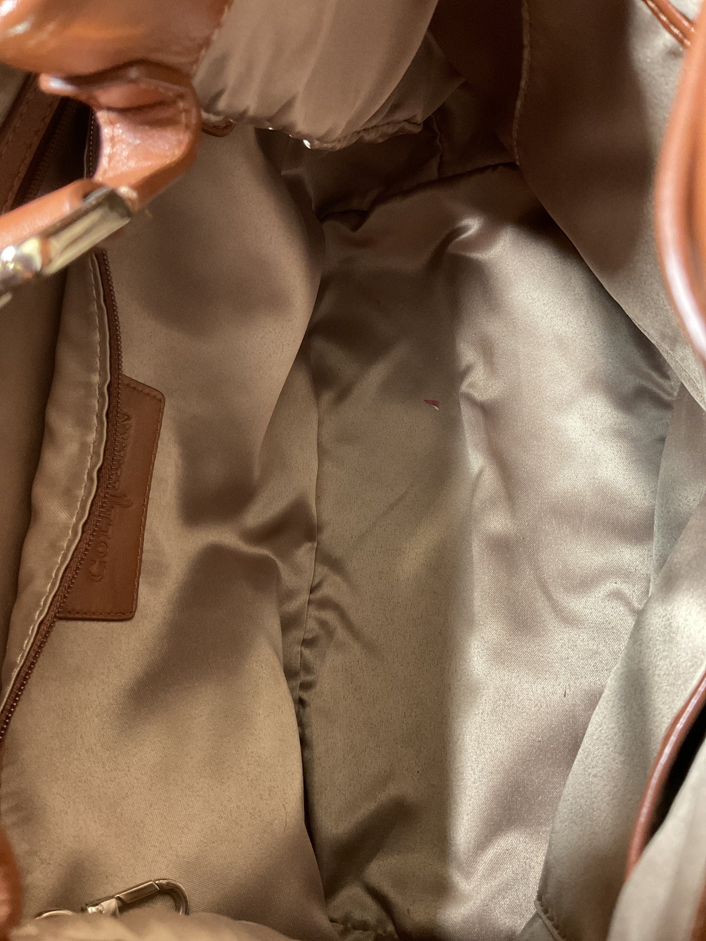 Handbag Leather By Cole-Haan In Brown & Red, Size:Medium