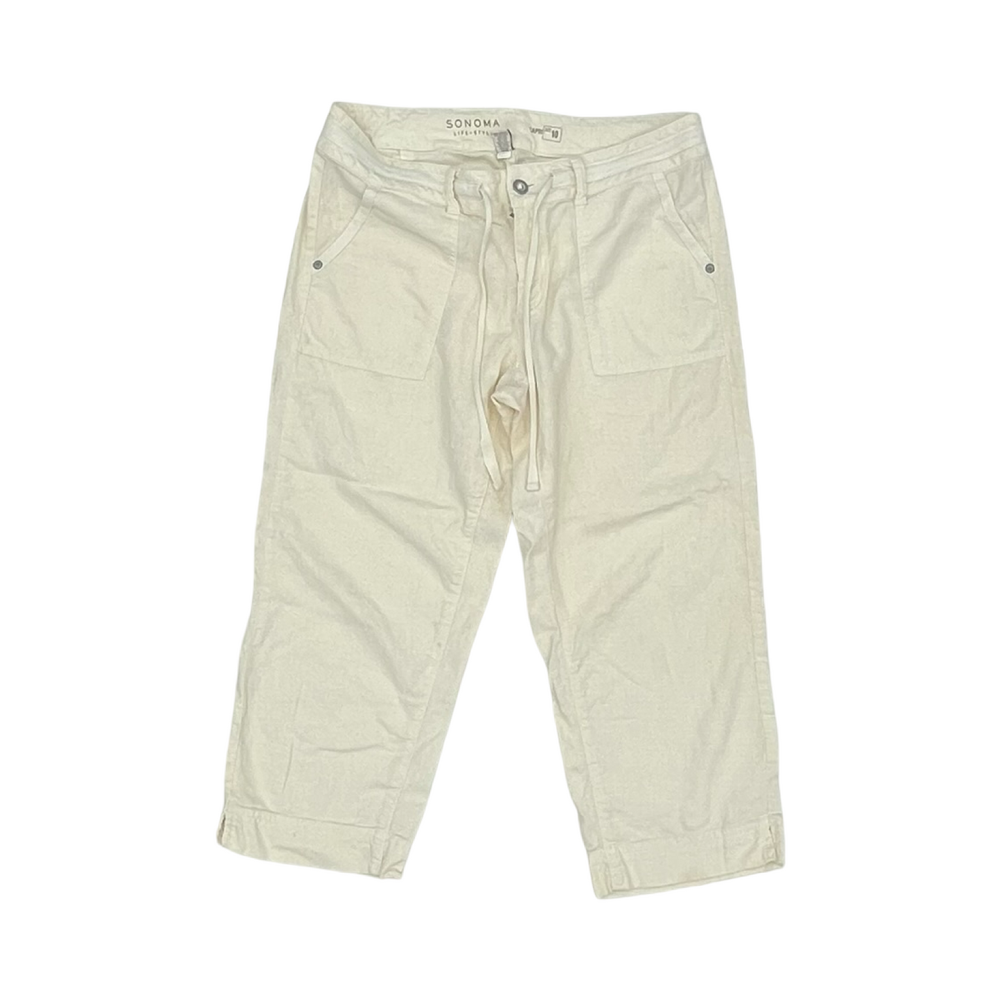 Pants Cropped By Sonoma In Cream, Size:10