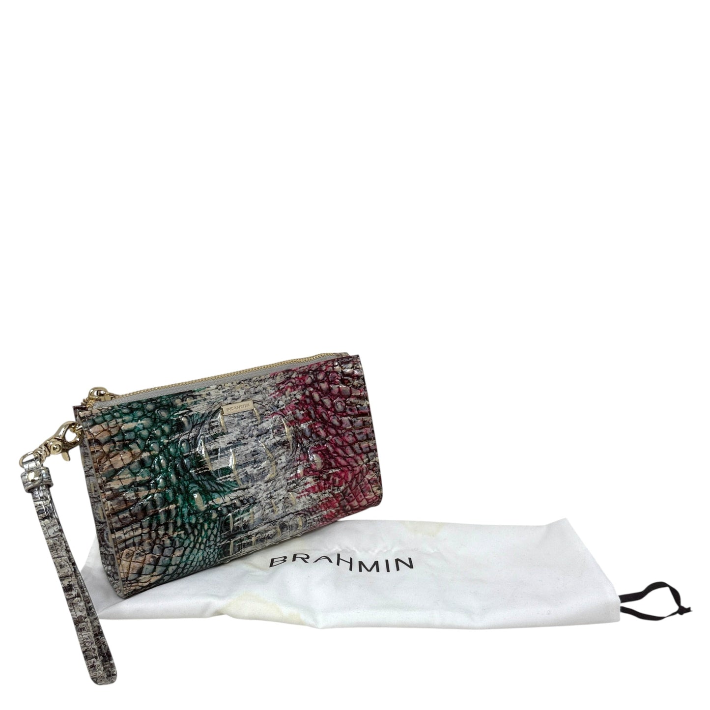 Daisy Carnival Ombré Melbourne Wristlet Designer By Brahmin, Size: Medium