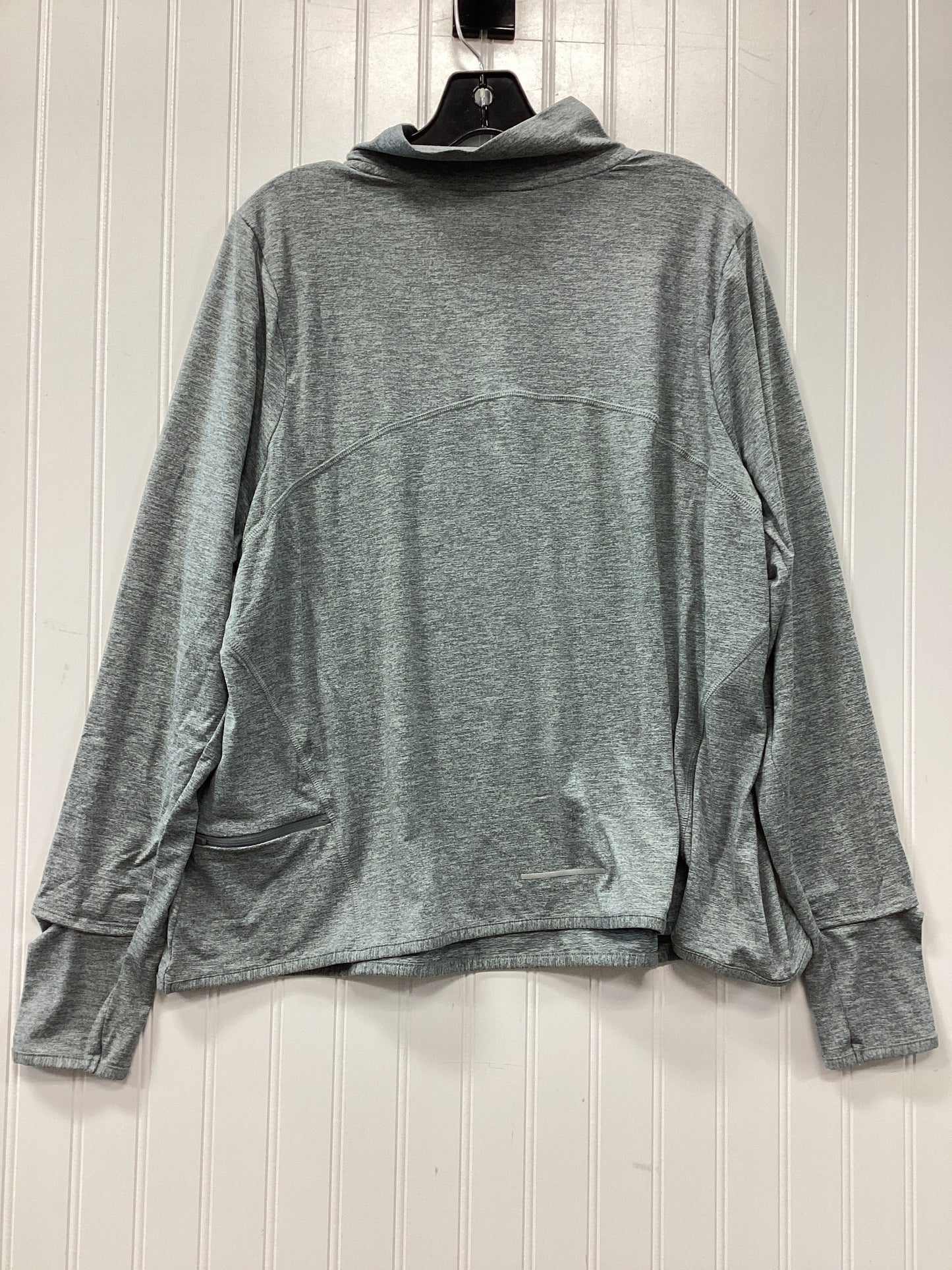 Athletic Top Ls Collar By Nike In Grey, Size:2X