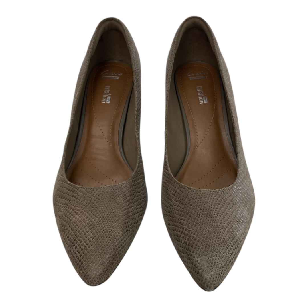 Shoes Heels Block By Clarks In Tan, Size:10