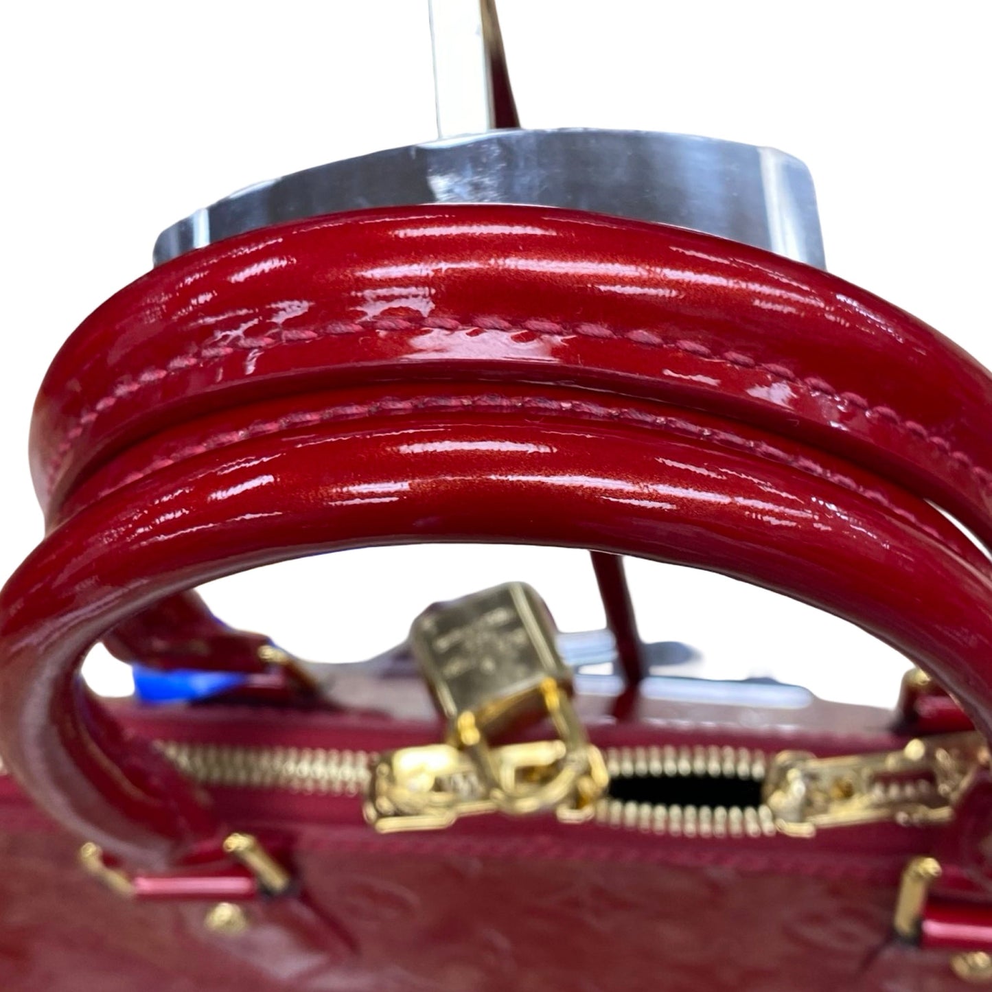 Handbag Luxury Designer By Louis Vuitton In Red Vernis, Size:Large (GM)