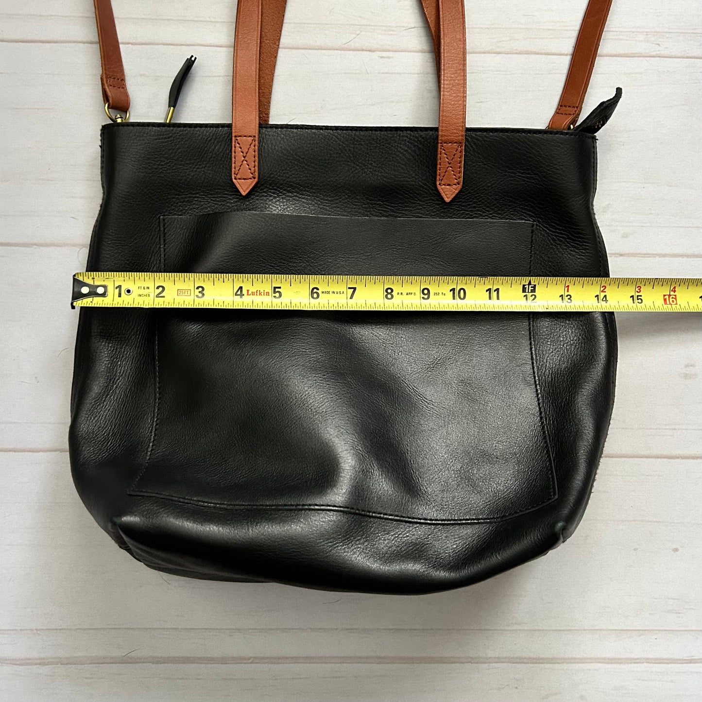 Handbag Leather By Madewell, Size: Medium