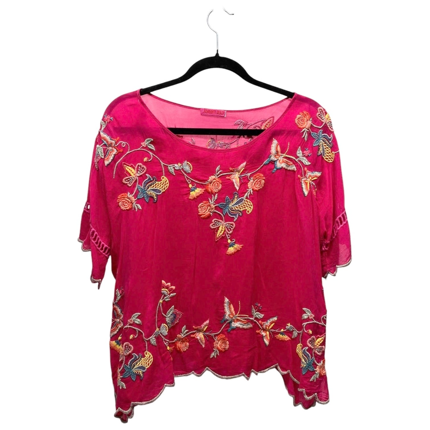 Top Short Sleeve Designer By Johnny Was In Pink, Size: S