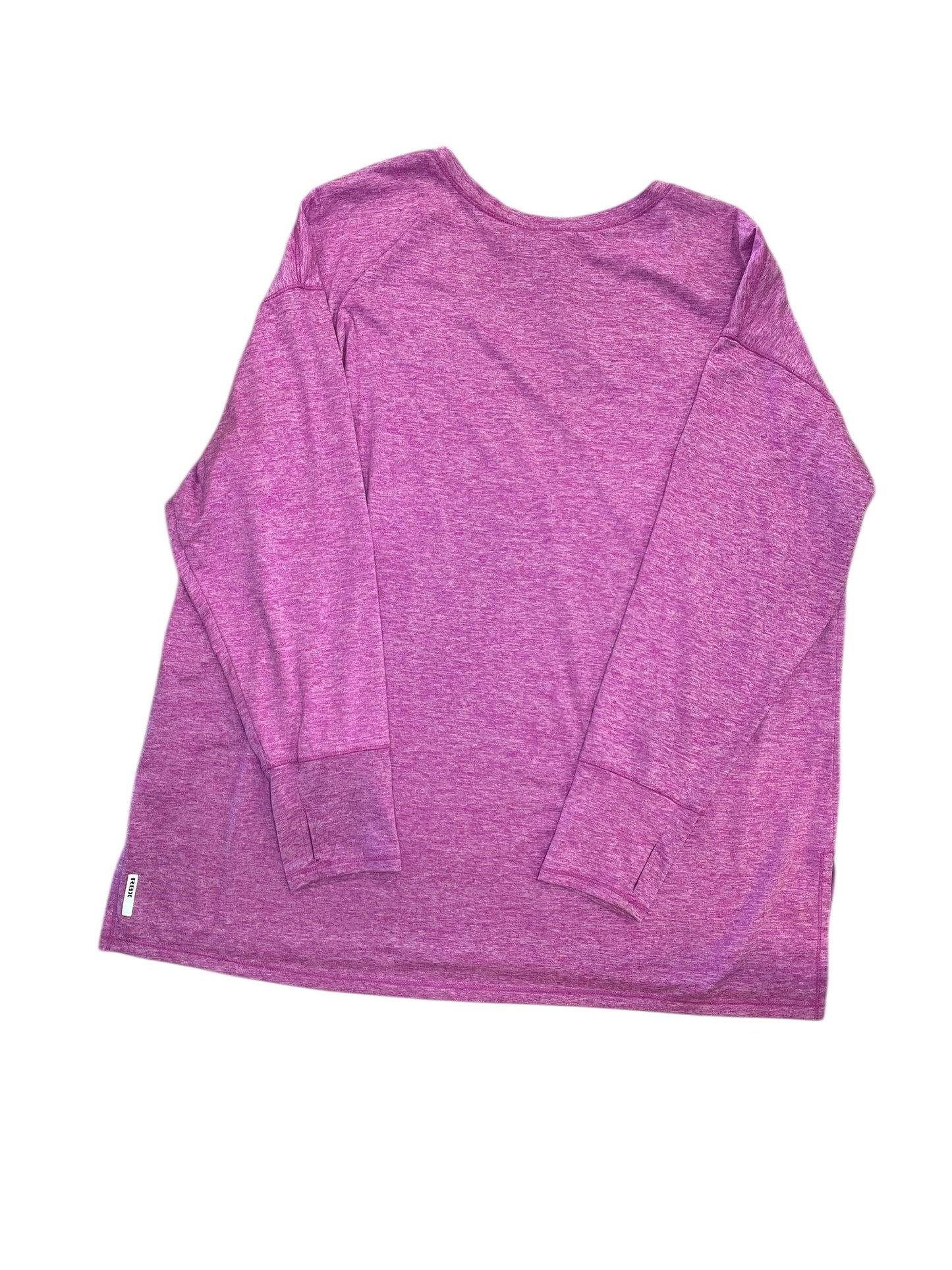 Athletic Top Ls Crewneck By Rbx In Pink, Size:2X
