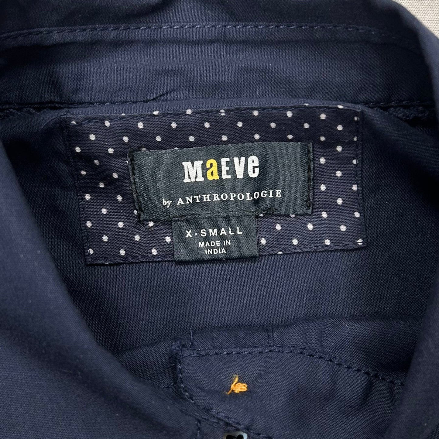 Top Long Sleeve By Maeve In Blue & White, Size: Xs