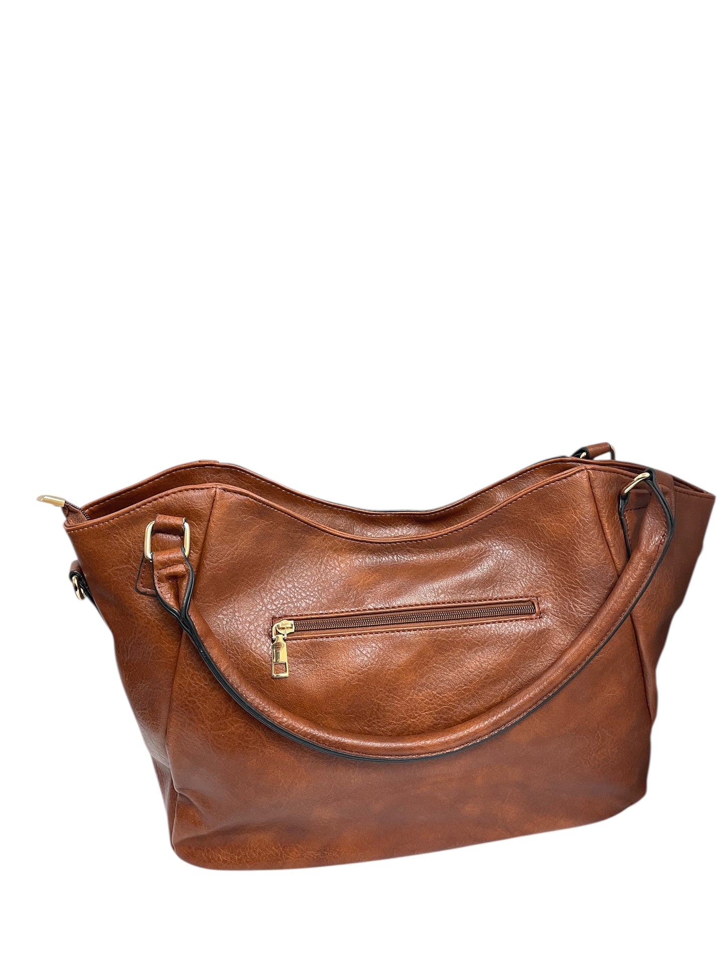 Handbag By Clothes Mentor In Brown & Gold, Size:Large