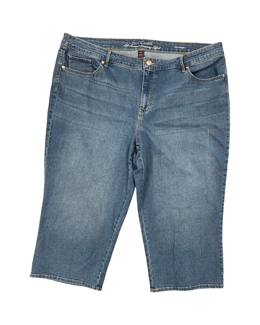 Jeans Cropped By Gloria Vanderbilt In Blue Denim, Size:20