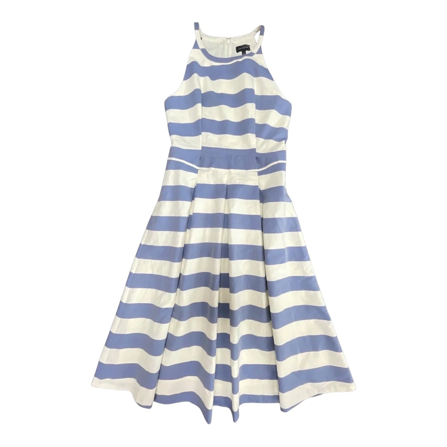 Dress Casual Midi By Limited In Blue & Cream, Size: 6