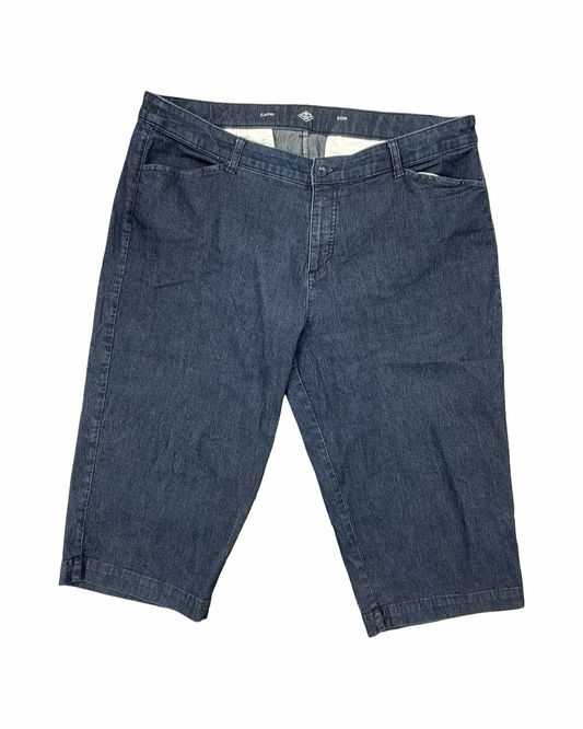 Jeans Cropped By St Johns Bay In Blue Denim, Size:20