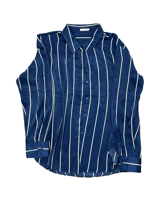 Blouse Ls By Maurices In Blue, Size:Xl