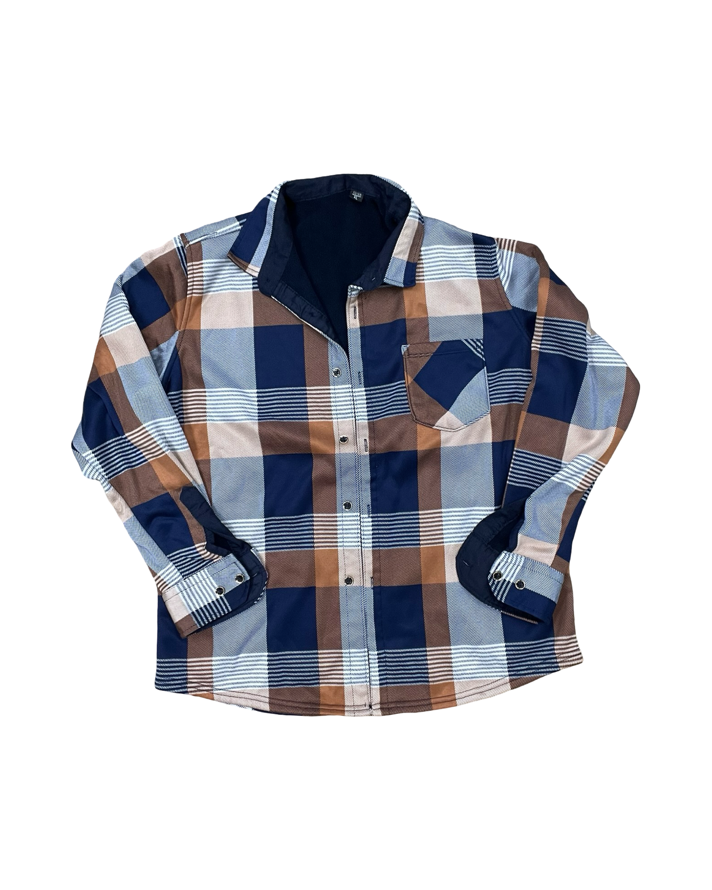 Jacket Shirt By Clothes Mentor In Blue & Brown, Size:Xl