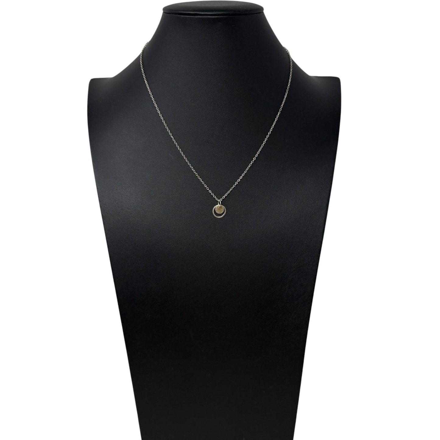 Sterling Silver Hammered Double Circle Pendant Necklace Chain By Clothes Mentor