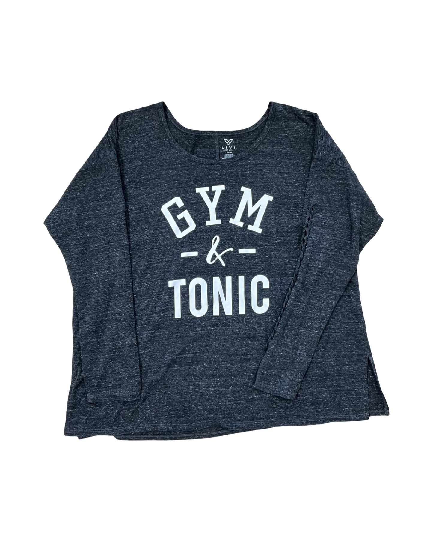 Top Ls By Livi Active In Grey, Size:1X