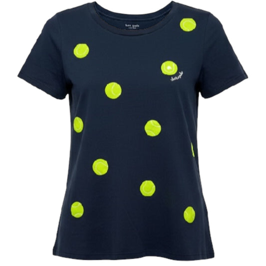 Tennis Ball T-Shirt Designer By Kate Spade In Navy, Size: L
