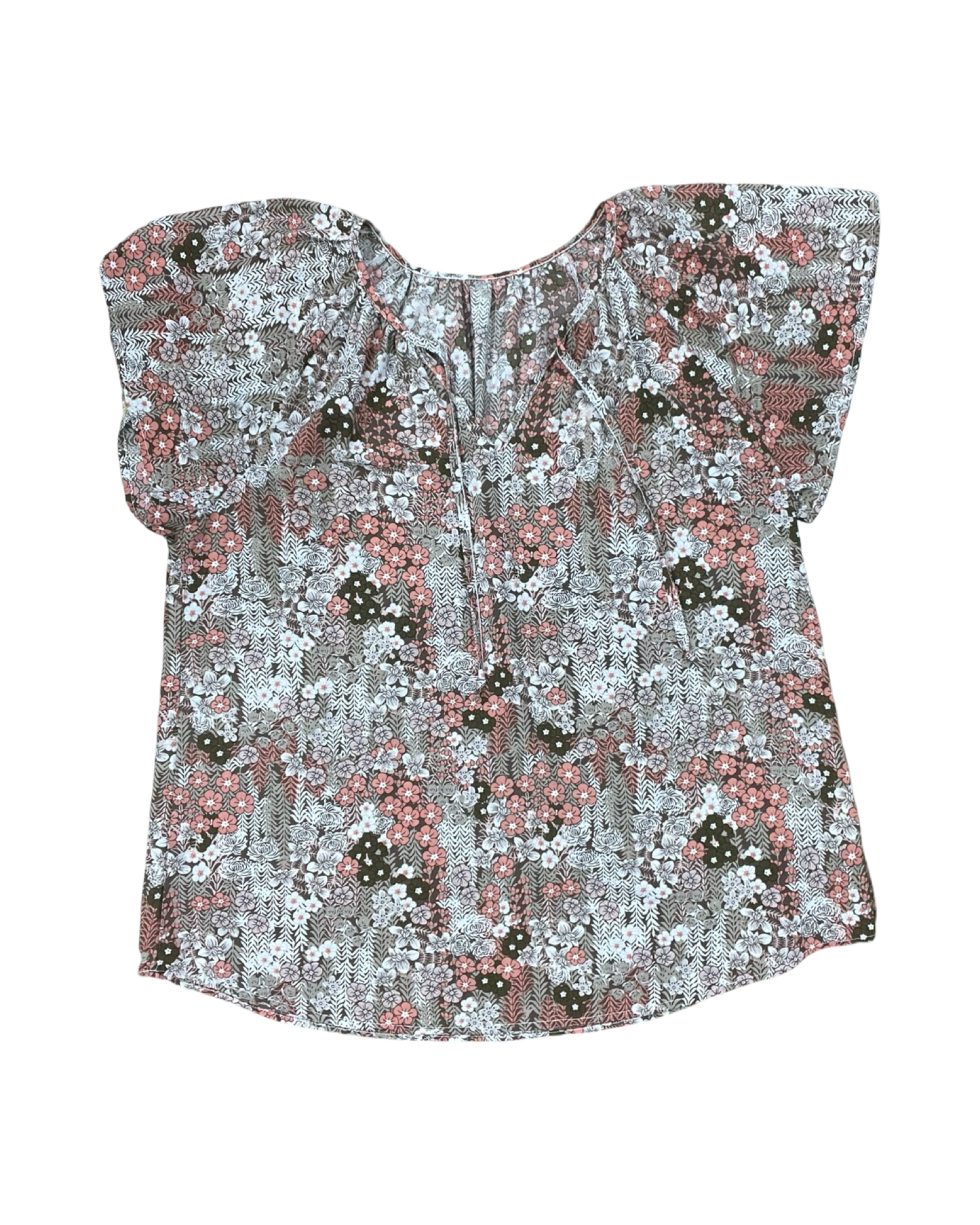 Top Ss By Clothes Mentor In Brown & Pink, Size:Xl