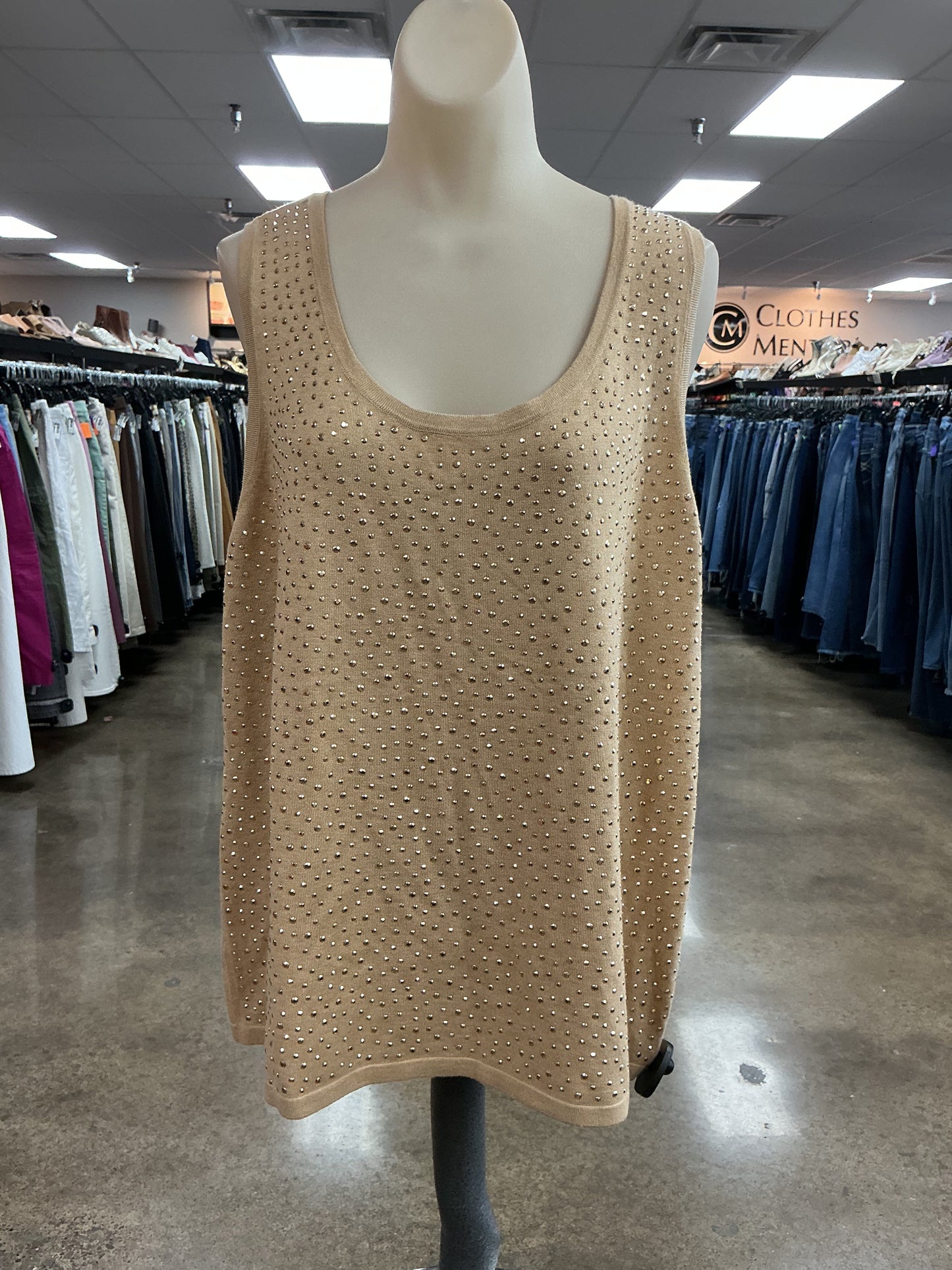 Tank Top By Chicos In Tan, Size:Xl