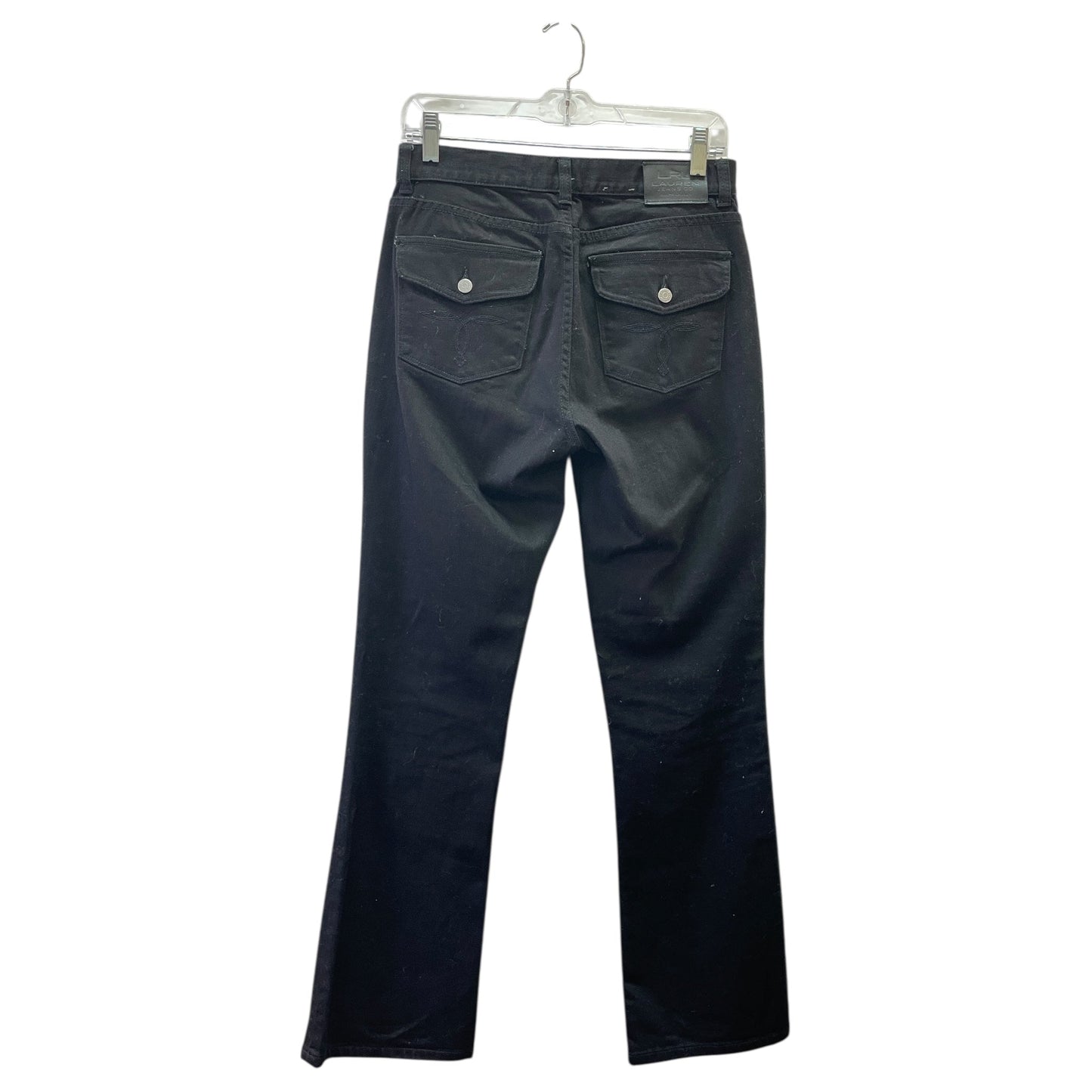 Jeans Straight By Lauren By Ralph Lauren In Black Denim, Size:4