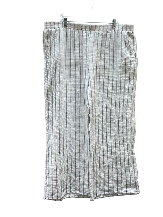 Pants Wide Leg By Fashion Nova In White Denim, Size:3X