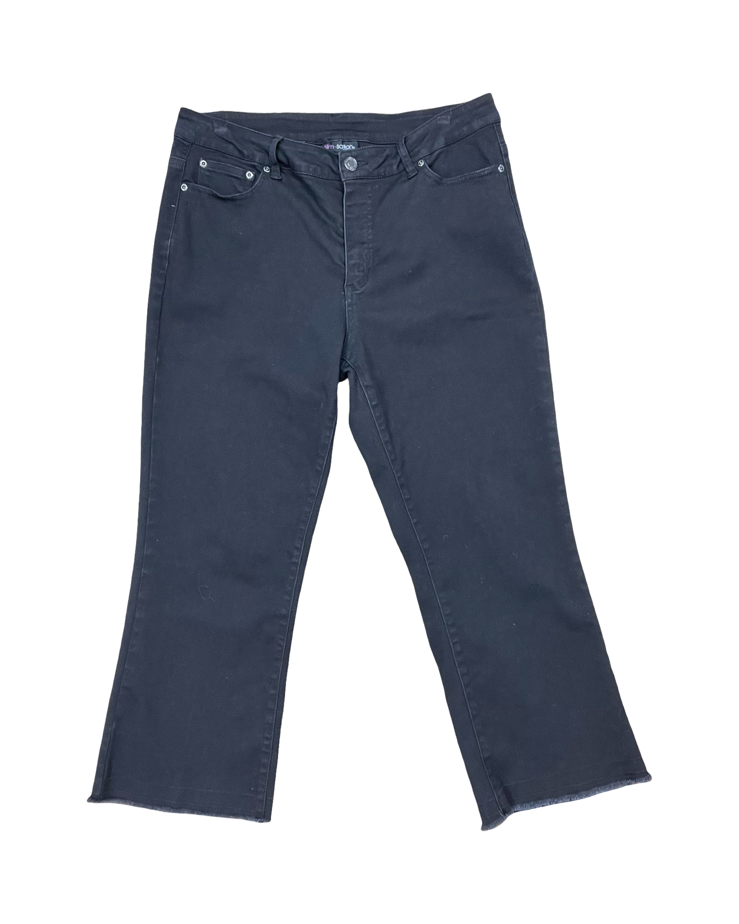 Jeans Straight By Multiples In Black Denim, Size:12