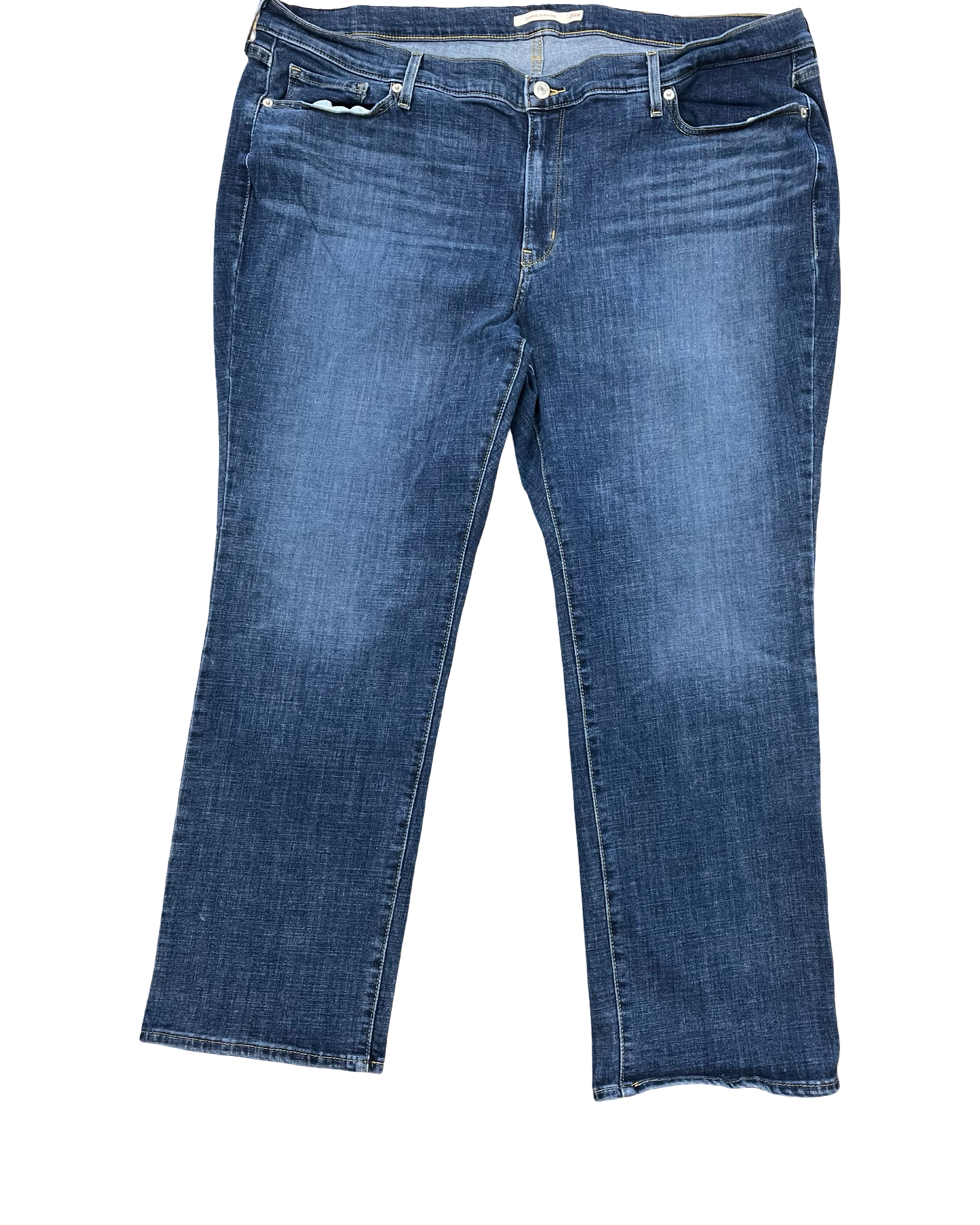 Jeans Straight By Levis In Blue Denim, Size:24