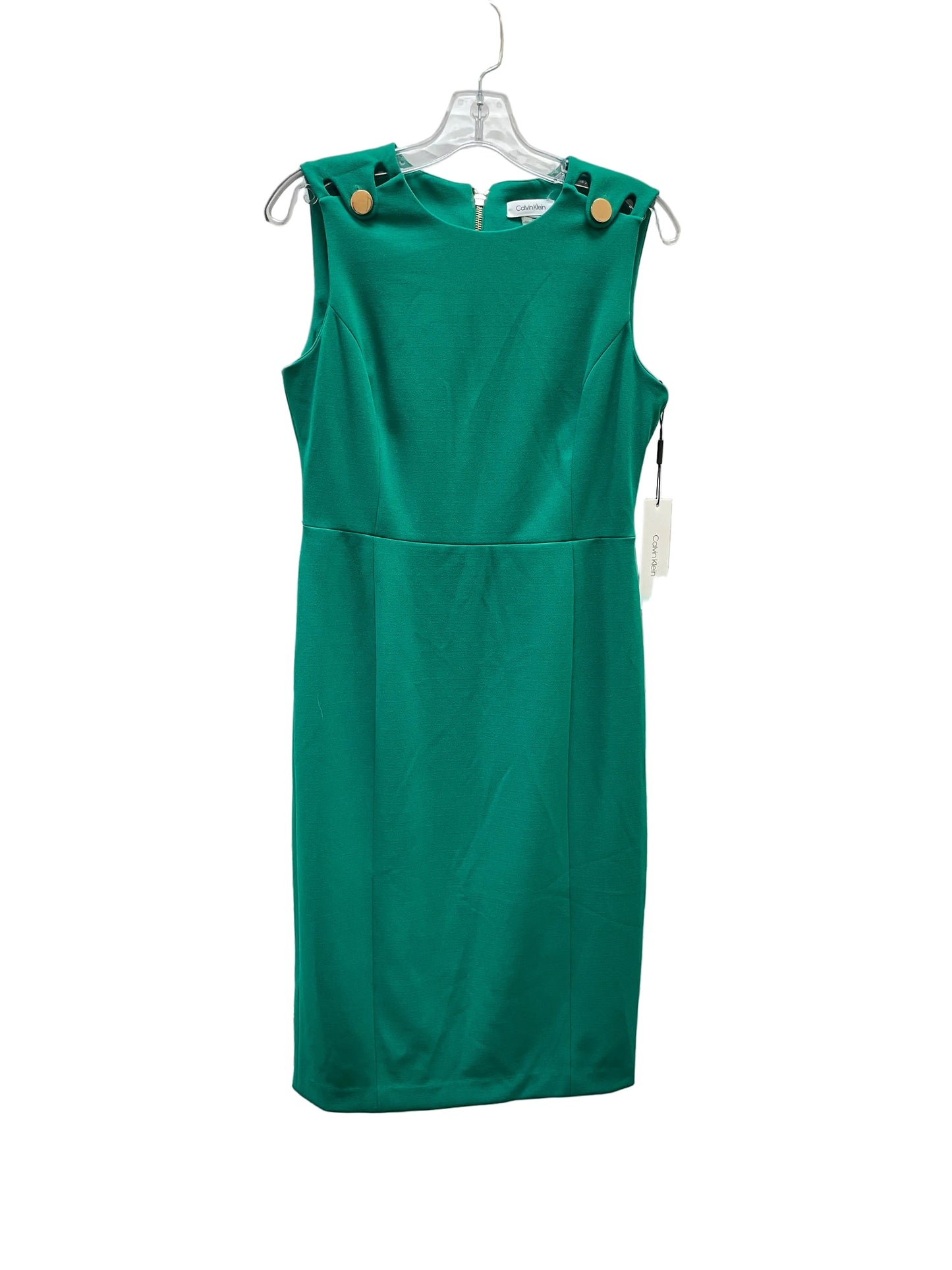 Dress Casual Midi By Calvin Klein In Green, Size:8