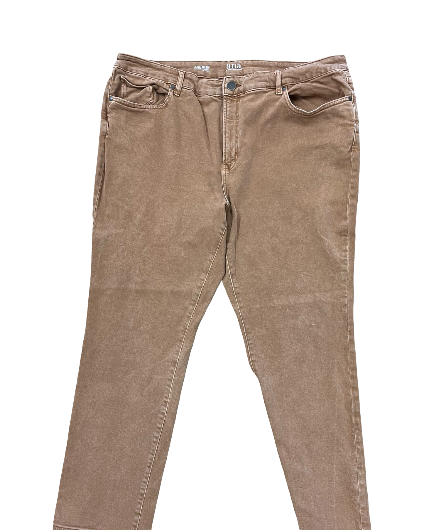 Jeans Straight By Ana In Brown, Size:22