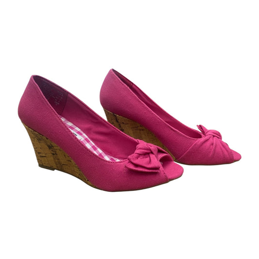 Shoes Heels Wedge By American Eagle In Pink, Size:6.5