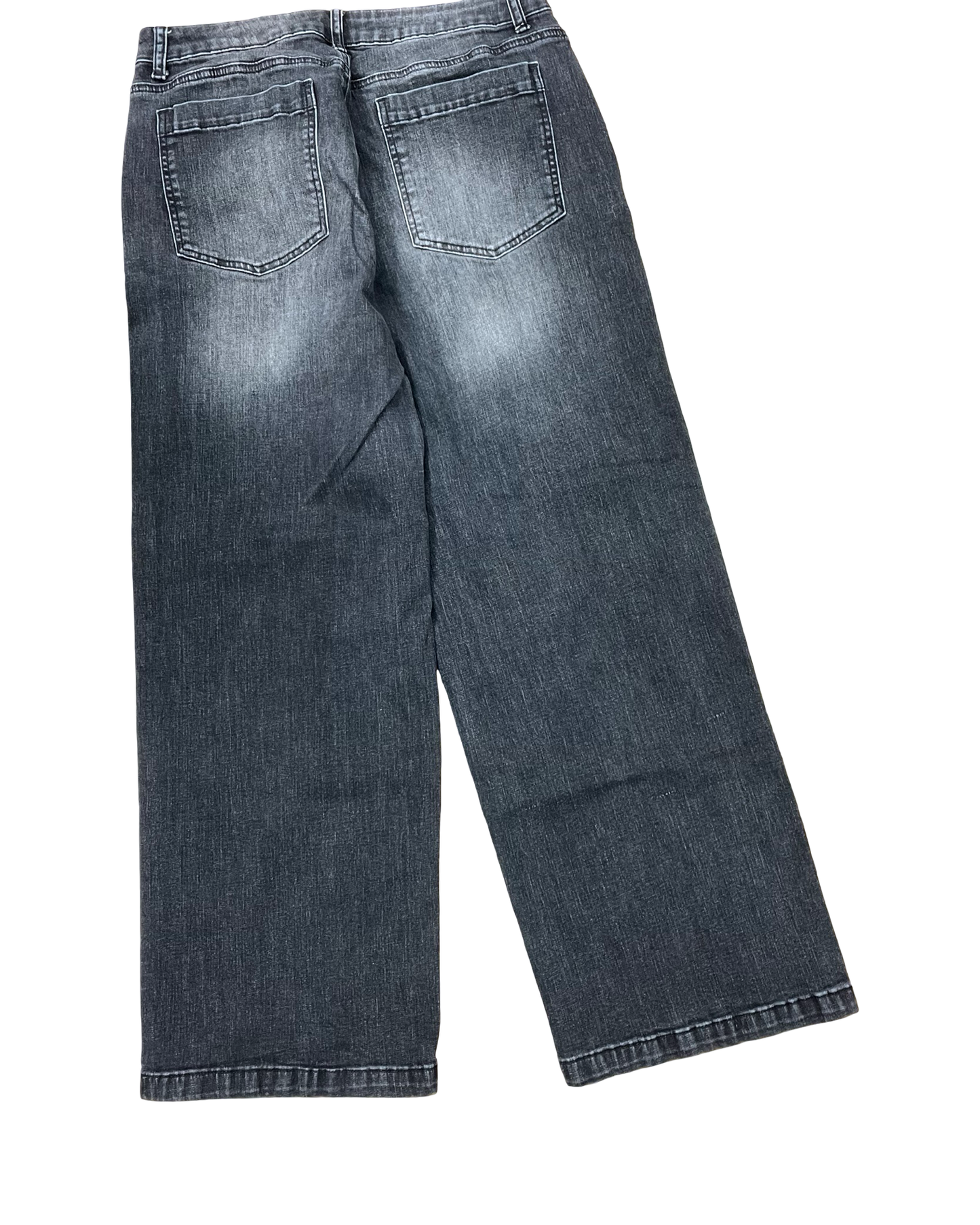 Jeans Wide Leg By Clothes Mentor In Black Denim, Size:16